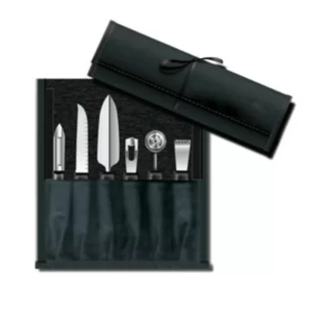 Victorinox 8-Piece Fruits & Vegetables Garnishing Kit, black polypropylene handles