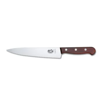 Victorinox Wood Chef's Knife, 7½" narrow stiff blade, serrated edge, wood handle