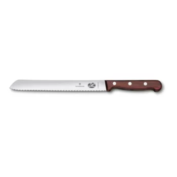 Victorinox Wood Bread Knife, 8" slant tip blade, serrated edge, wood handle