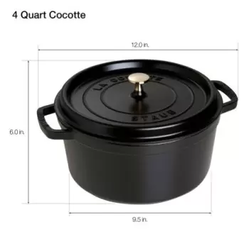 Staub 4-qt Round Dutch Oven - Black