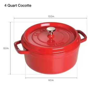 Staub 4-qt Round Dutch Oven - Cherry