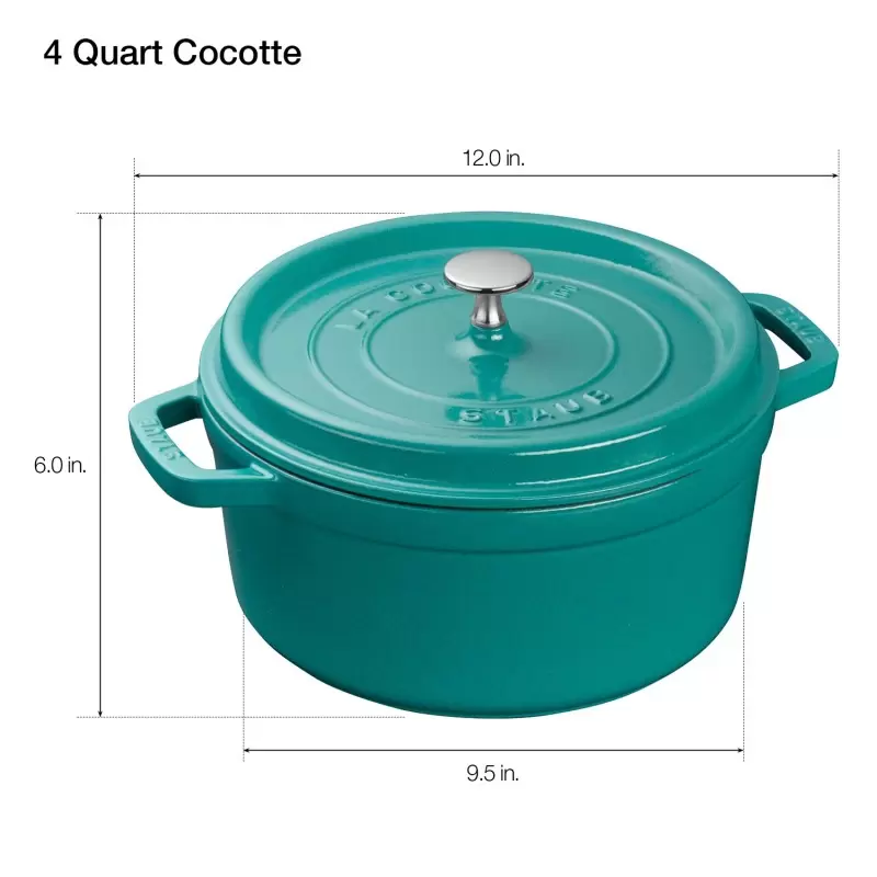 Staub 4-qt Round Dutch Oven - Turquoise