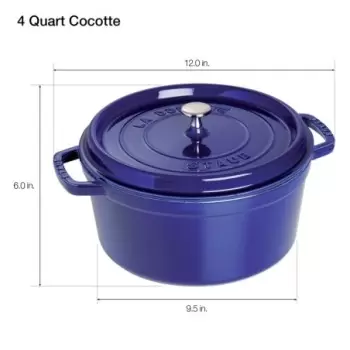 Staub 4-qt Round Dutch Oven - Dark Blue