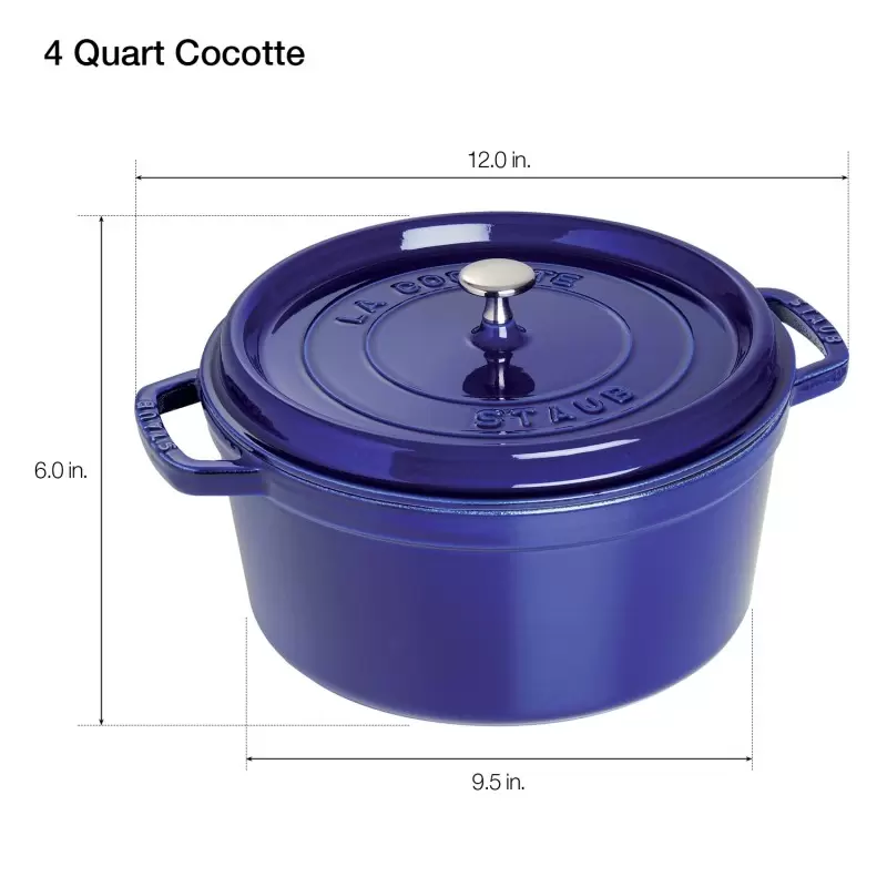 Staub 4-qt Round Dutch Oven - Dark Blue