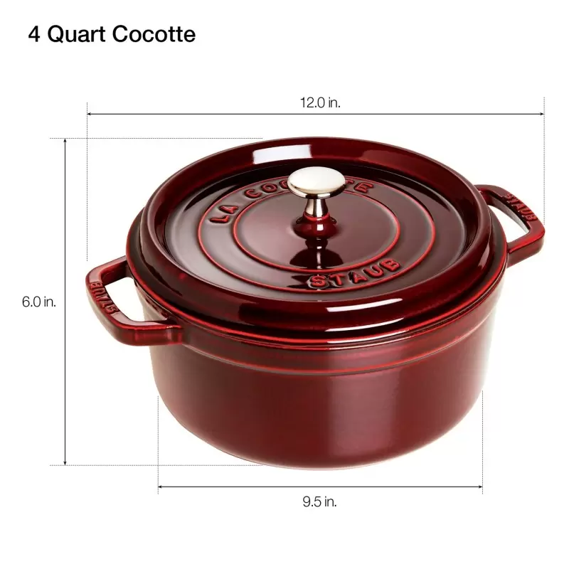 Staub 4-qt Round Dutch Oven - Grenadine