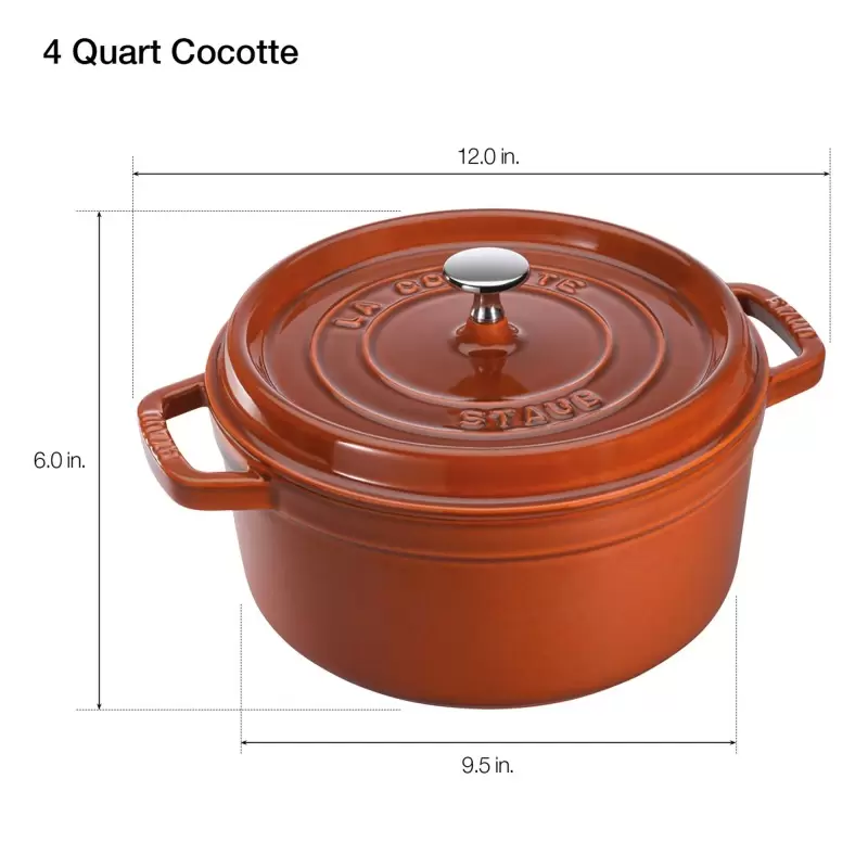 Staub 4-qt Round Dutch Oven - Burnt Orange