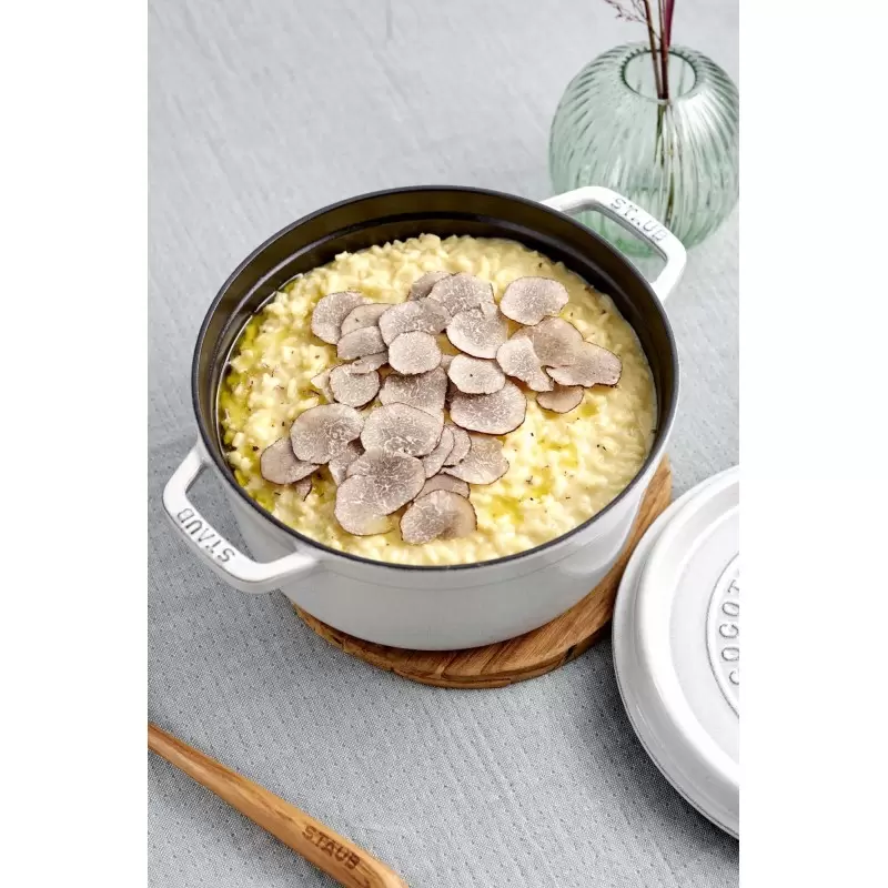 Staub 5.5-qt Round Dutch Oven - White Truffle