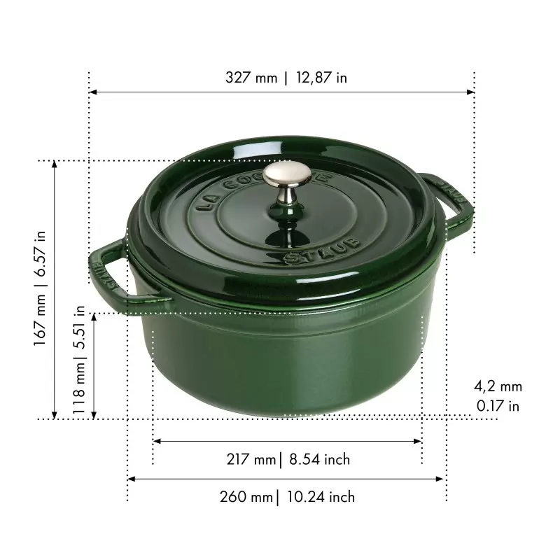 Staub 5.5-qt Round Dutch Oven - Basil