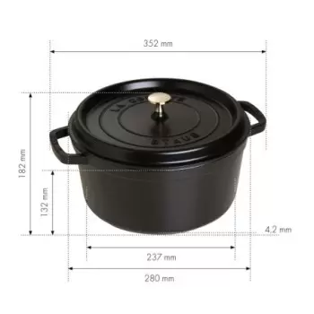 Staub 7-qt Round Dutch Oven - Black