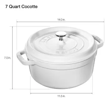 Staub 7-qt Round Dutch Oven - White