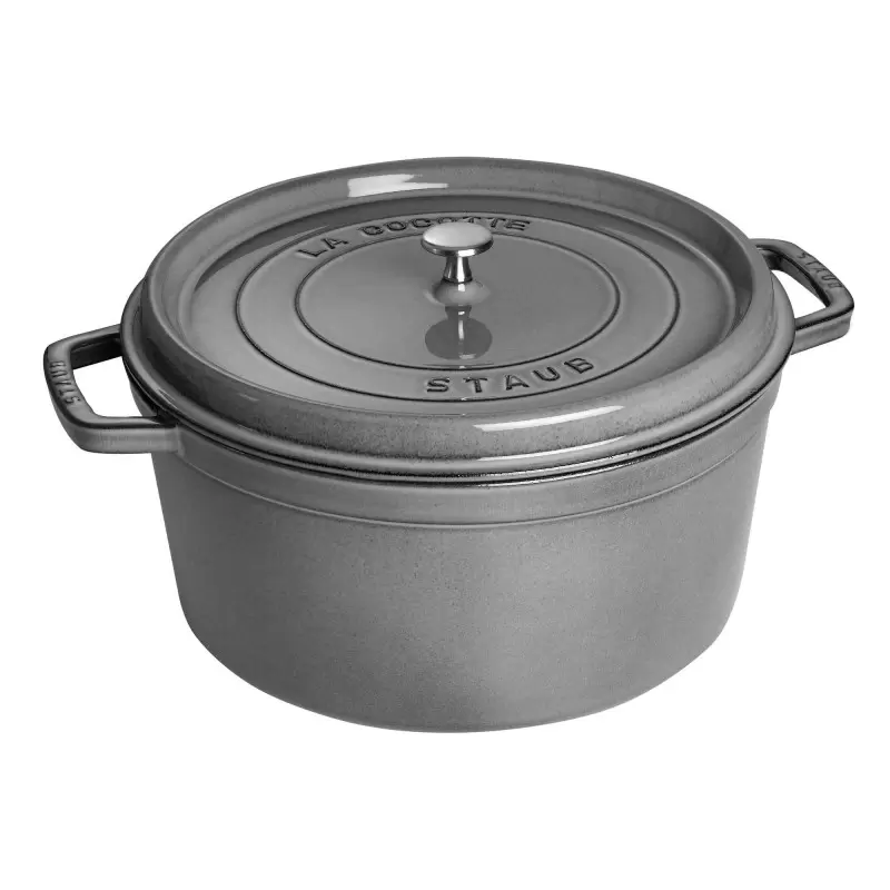 Staub 13.25-qt Round Dutch Oven - Graphite Grey