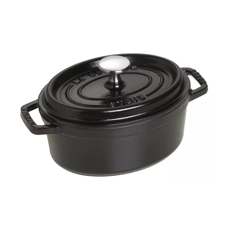 Staub 1-qt Oval Dutch Oven - Black