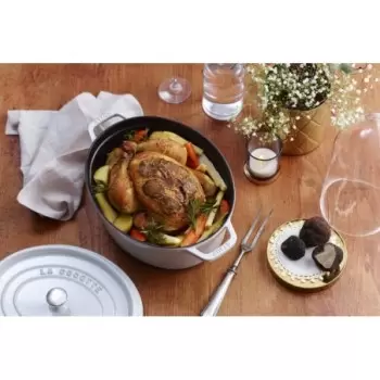 Staub 7-qt Oval Dutch Oven - White Truffle