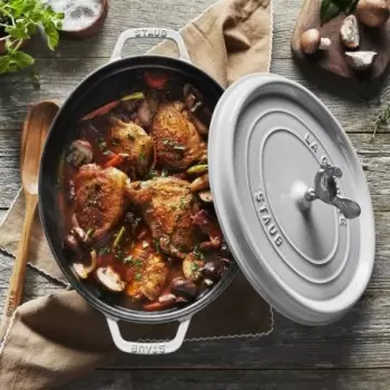 Staub 5.75-qt Coq au Vin Dutch Oven - White Truffle