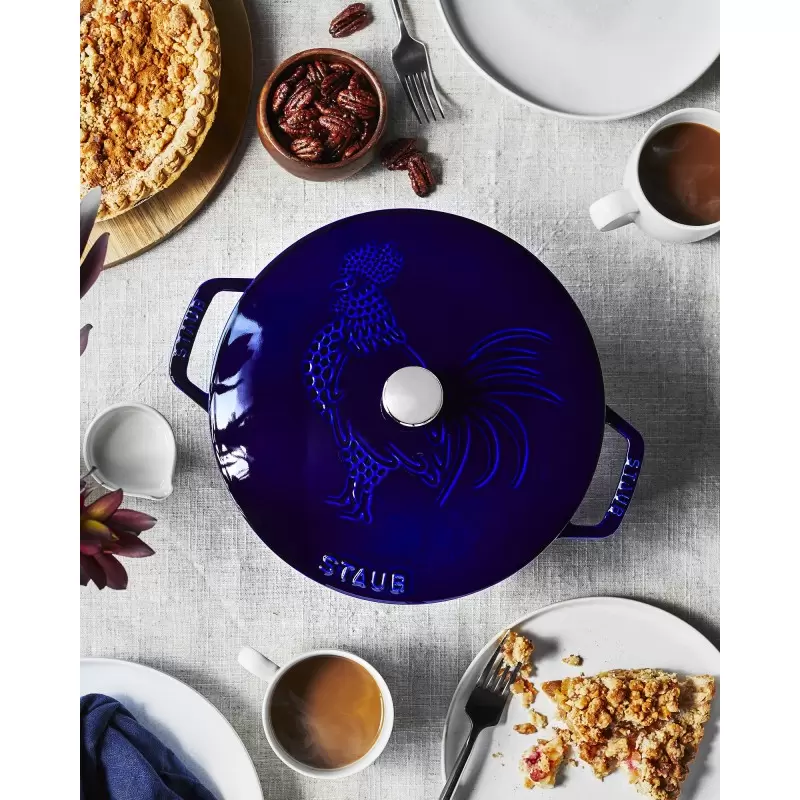 Staub 3.75-qt Essential French Oven Rooster Lid - Dark Blue