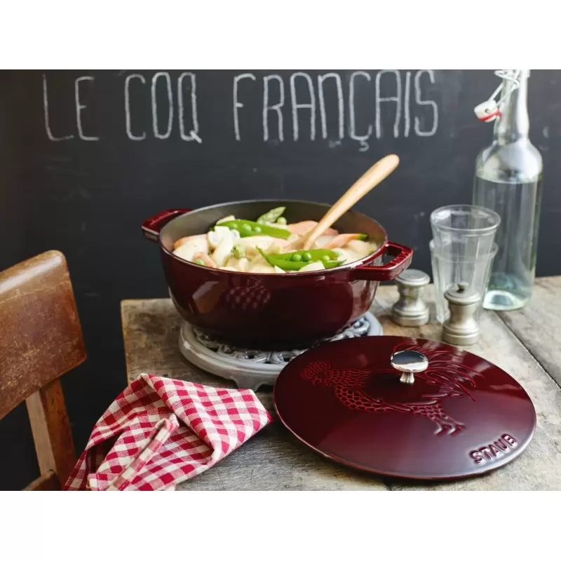 Staub 3.75-qt Essential French Oven Rooster Lid - Grenadine