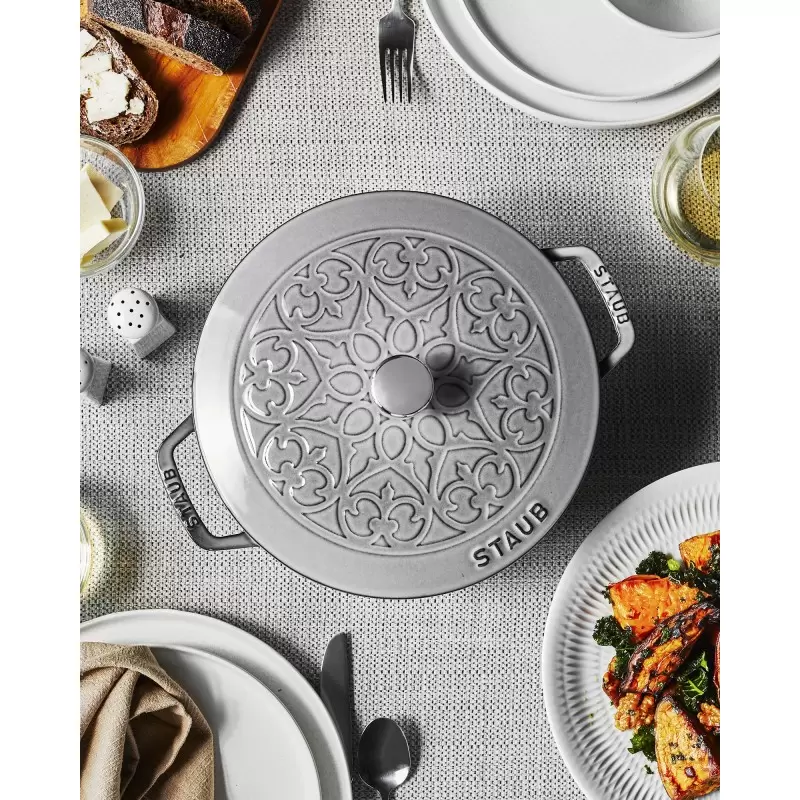 Staub 3.75-qt Essential French Oven Lilly Lid - Graphite Grey