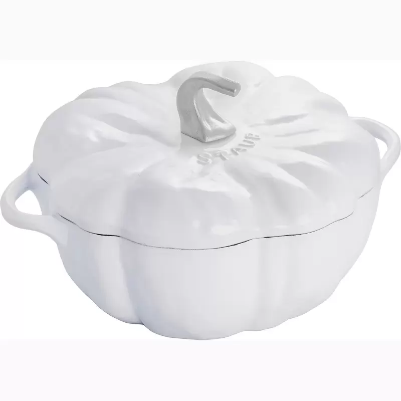 Staub 3.5-qt Pumpkin Dutch Oven - White w/ Stainless Knob