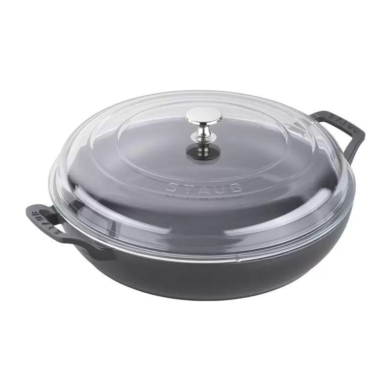 Staub 3.5-qt Braiser with Glass Lid - Black