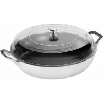 Staub 3.5-qt Braiser with Glass Lid - White