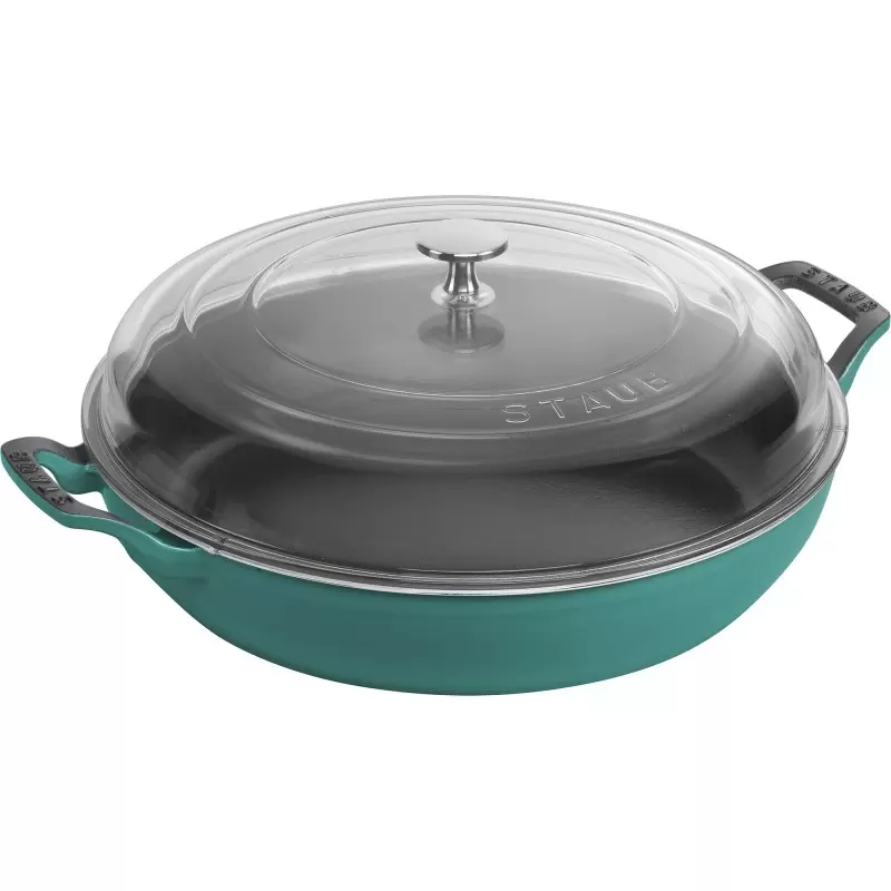 Staub 3.5-qt Braiser with Glass Lid - Turquoise NEW