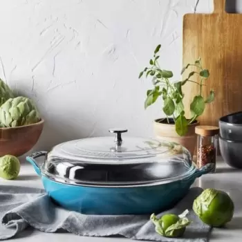 Staub 3.5-qt Braiser with Glass Lid - Turquoise NEW