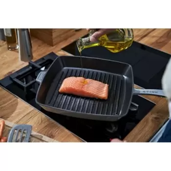 Staub 12" Square Grill Pan - Graphite Grey