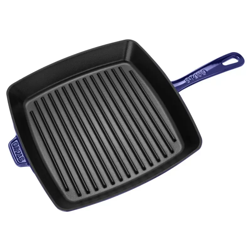 Staub 12" Square Grill Pan - Dark Blue