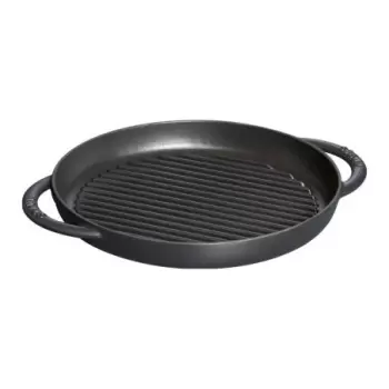 Staub 10" Round Double Handle Pure Grill - Black