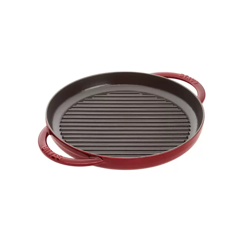 Staub 10" Round Double Handle Pure Grill - Grenadine