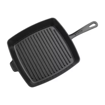 Staub 12" Square Grill Pan & Press Set - Black