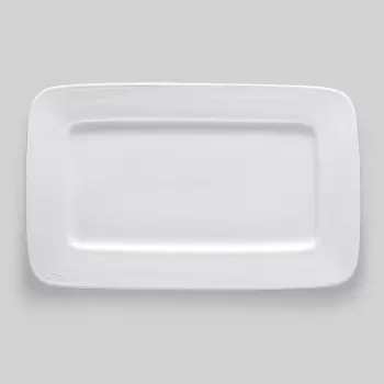 Bon Chef Wide Rim Collection Rectangular Circles Plate - 14" x 8-7/10" x 1/2" -