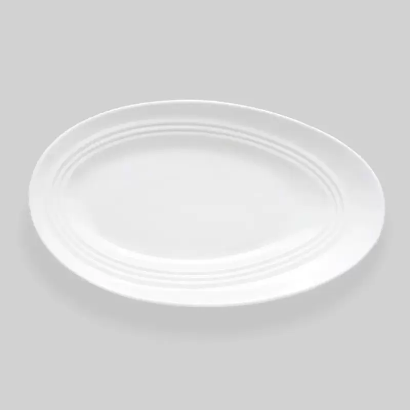 Bon Chef Slanted Oval Collection Plate 16" x 9-7/16" x 1-9/10" - Slanted Oval