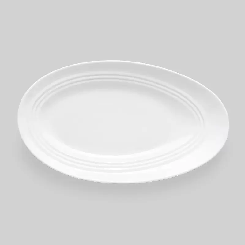 Bon Chef Slanted Oval Collection Plate 8" x 4-3/4" x 1" - Slanted Oval