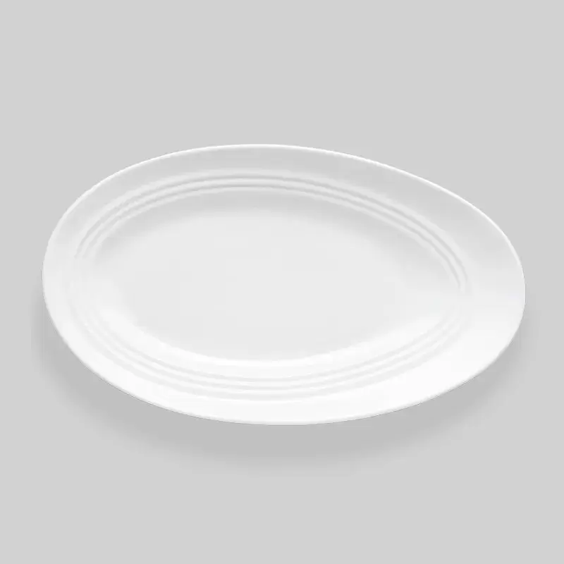 Bon Chef Slanted Oval Collection Plate 12-9/20" x 7-1/2" x 1-13/25" - Slanted Oval