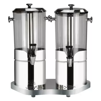 Bon Chef Juice Dispenser Double - (2) 2 Gallon Each Cylinder - 19-1/4" X 10-1/2" X 22"H O.A.