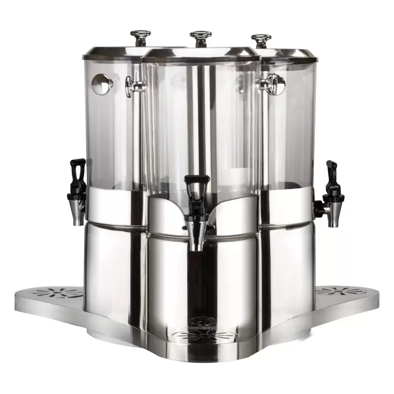 Bon Chef Juice Dispenser Triple - (3) 2 Gallon Each Cylinder - 26-1/2" X 26-1/2" X X 22"H O.A.