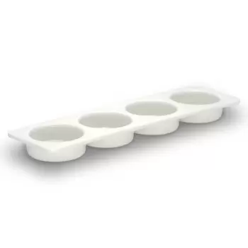 Bon Chef Condiment Dish 12-1/2" x 3-1/2" x 1" - Rectangular - 4-Compartment