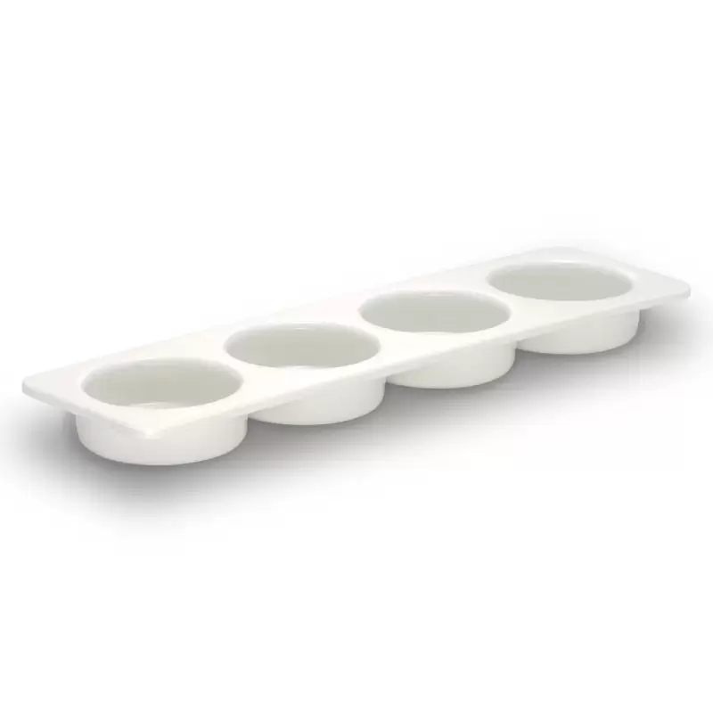 Bon Chef Condiment Dish 12-1/2" x 3-1/2" x 1" - Rectangular - 4-Compartment