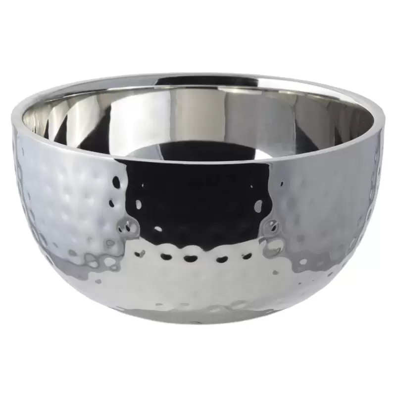 Bon Chef Double wall stainless steel Bowl - Hammered finish 3 qt. - 9-3/8" dia. x 5"