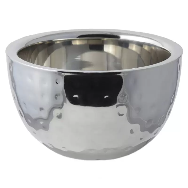 Bon Chef Double wall stainless steel Bowl - Hammered finish 1 qt. 8 oz. - 6-1/4" dia. x 3-1/4"H