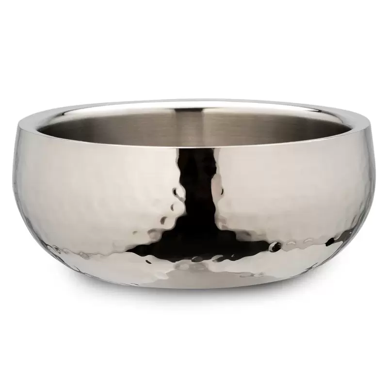 Bon Chef Double wall stainless steel Bowl - Hammered finish 1 qt. 10 oz. - 6-3/4" dia. x 3"H