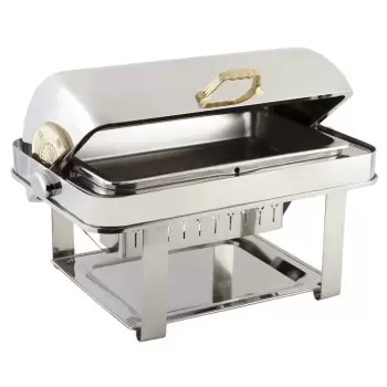 Bon Chef Elite Chafer Rectangular - 2 Gallon - Stainless Steel With Contemporary Legs