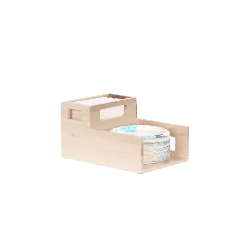 Cal-Mil Blonde Plate And Napkin Holder