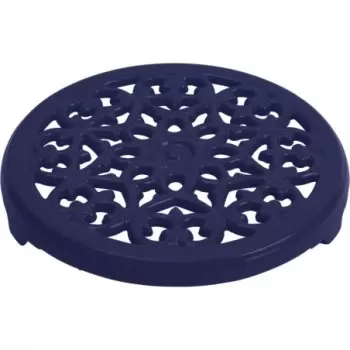 Staub 9" Round Cast Iron Lilly Trivet - Dark Blue