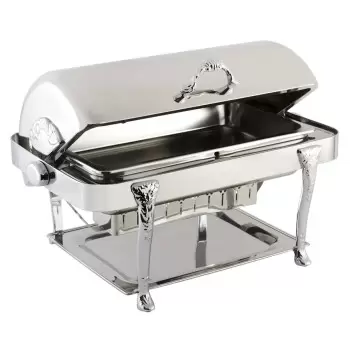 Bon Chef Elite Chafer Rectangular - 2 Gallon - Stainless Steel With Renaissance Legs