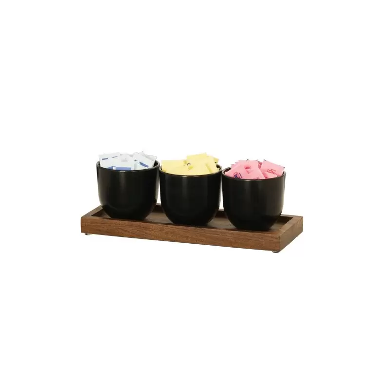 Cal-Mil Sydney Round Black Jar Display - Walnut