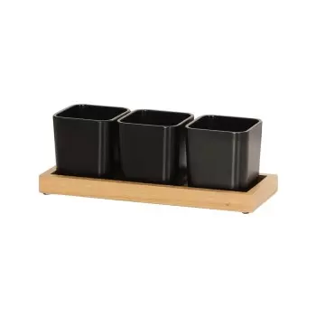 Cal-Mil Sydney Square Black Jar - Oak