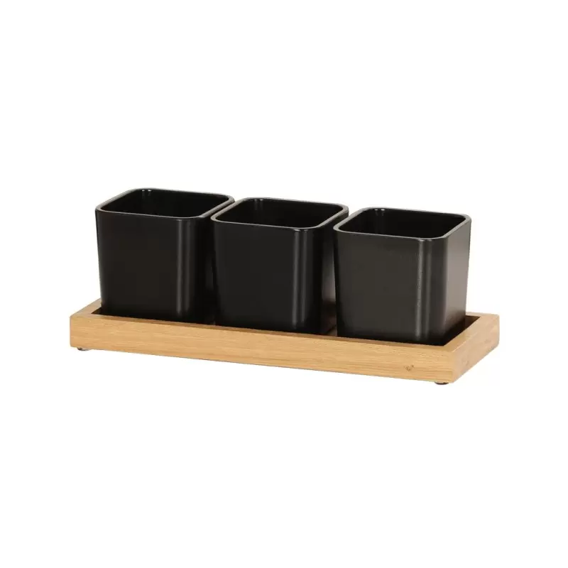 Cal-Mil Sydney Square Black Jar - Oak