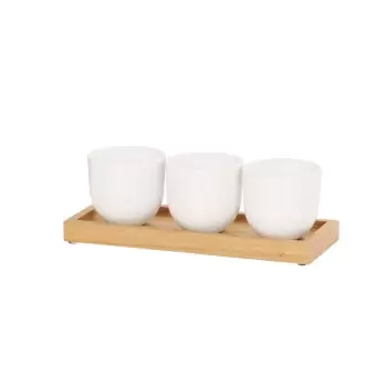 Cal-Mil Sydney Round White Jar Display - Oak